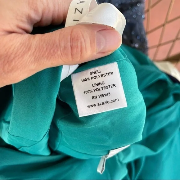 NEW Azazie Womens Bridesmaid Dress Lianne Jungle Green Long Chiffon Size A6 NWT - Picture 8 of 11